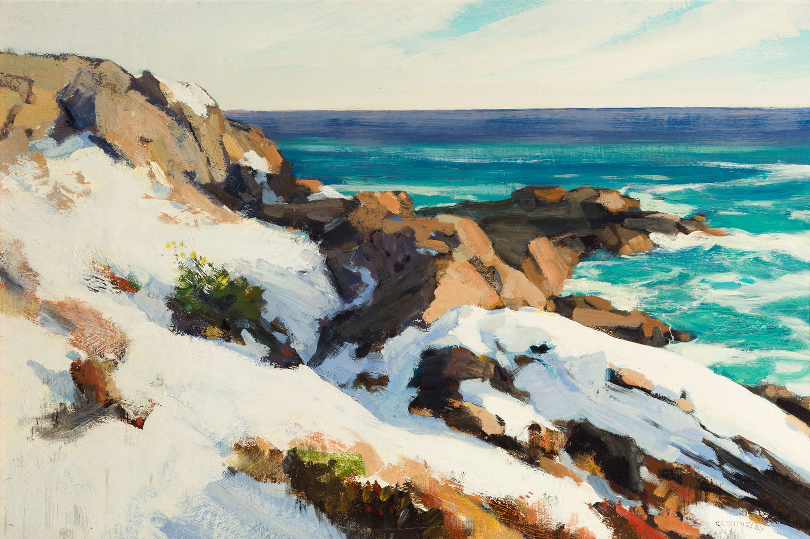Jay Connaway (Am. 1893-1970), Late Winter, Monhegan, Oil on panel, framed (1 of 7)