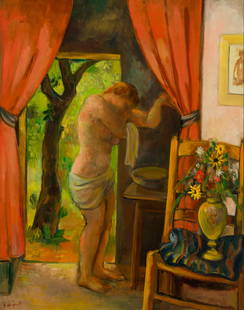 Bernard Karfiol (Am. 1886-1952), An Open Door, Oil on canvas, framed: Bernard Karfiol(Am. 1886-1952)An Open DoorOil on canvas, framedSigned l.l.30 1/4" x 24 1/16" actual, 36 1/2" x 30 5/8" framedProvenance: Barridoff Galleries October 23, 2013, lot 136 to Private