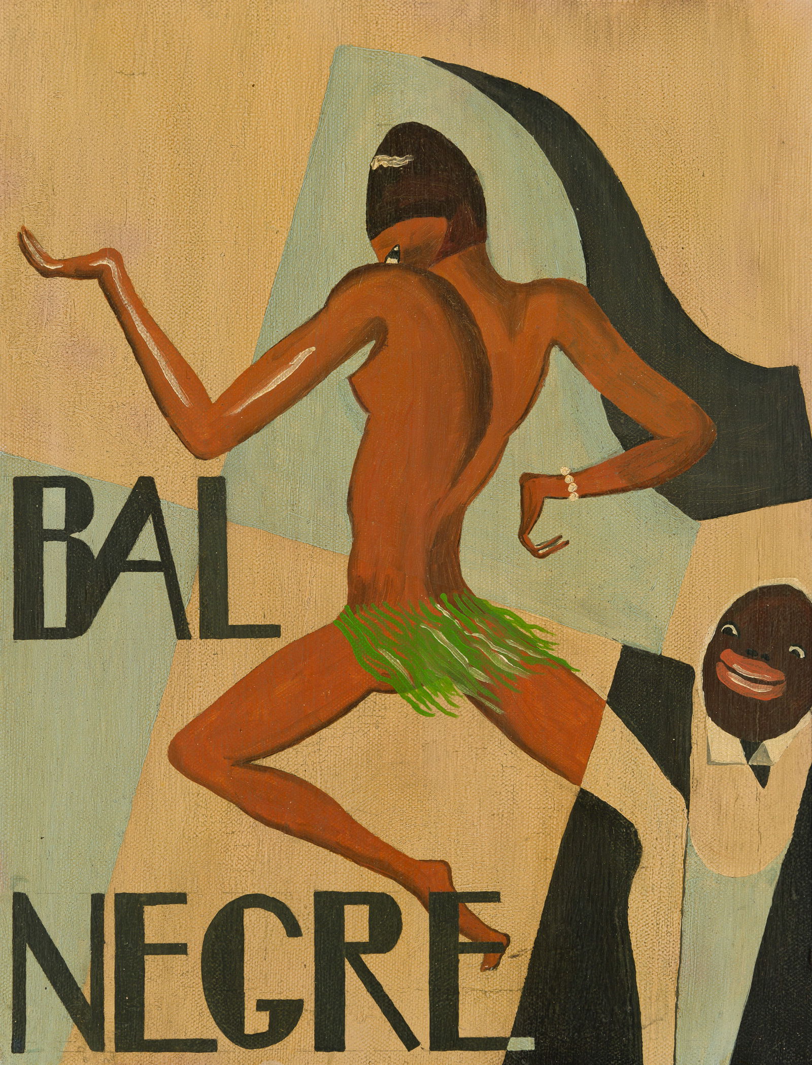 Paul Colin (Fr. 1892-1985), Bal Negre, a Preliminary Study for the Poster, Oil on canvas, framed (1 of 3)