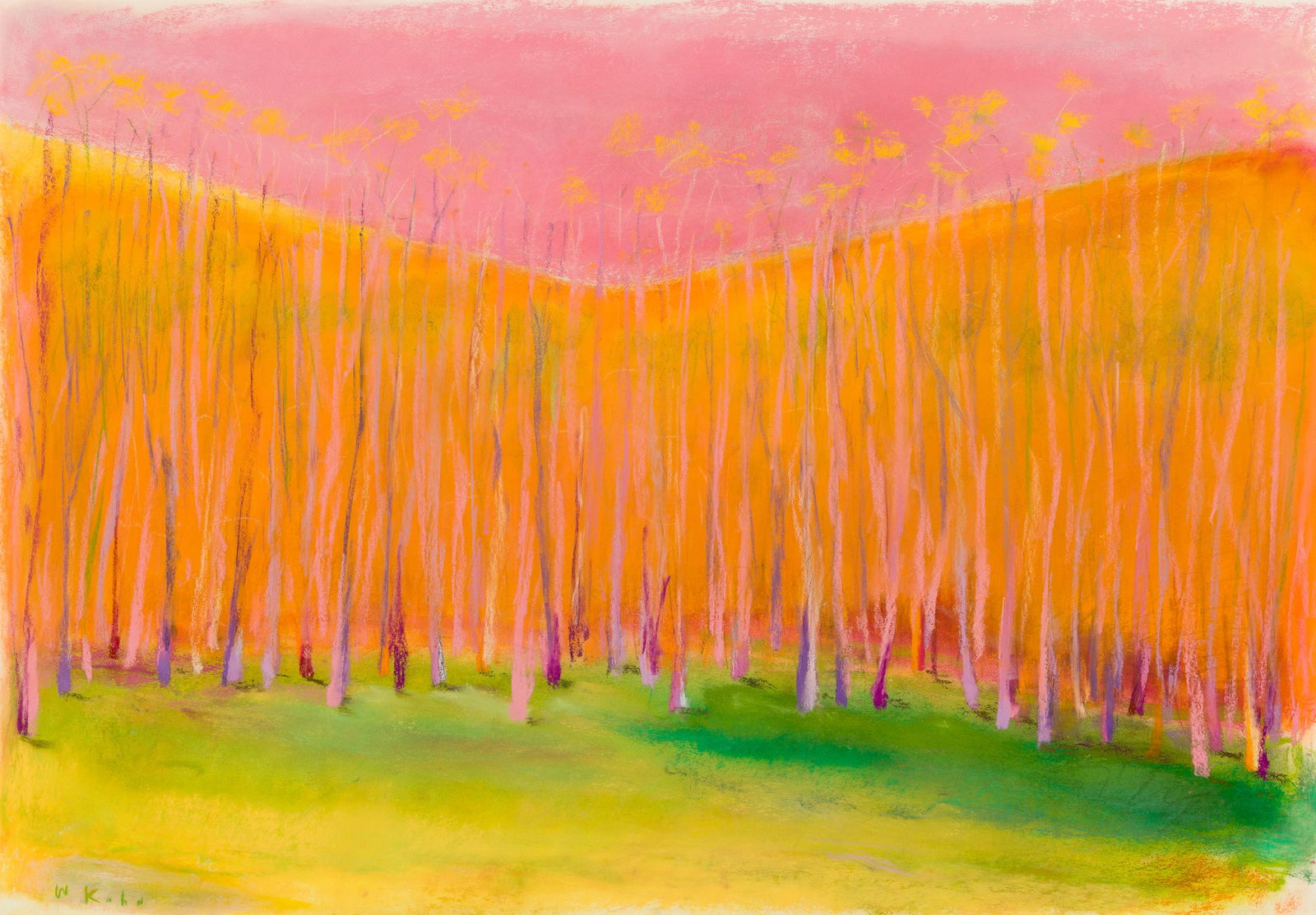 Wolf Kahn (Am. 1927-2020), Exuberance, Pastel on paper, framed under glass: Wolf Kahn (Am. 1927-2020) Exuberance Pastel on paper, framed under glass Signed l.l. 28 9/16" x 41 7/16" sight, 37 1/4" x 49 1/4" framed Provenance: Private Collection New York City<