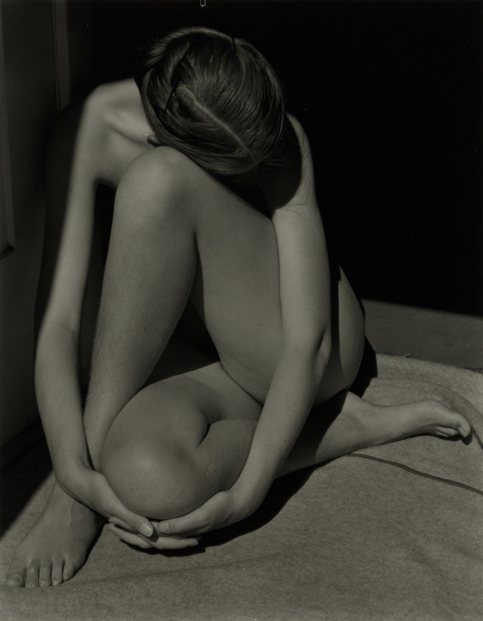 Edward Weston (Am. 1886-1958), Gelatin silver print, framed under glass: Edward Weston (Am. 1886-1958) "Nude" (Charis, Santa Monica), 1936 Gelatin silver print, framed under glass Titled, dated, stamped "Negative by Edward Weston" and signed in pencil by Cole Weston, th