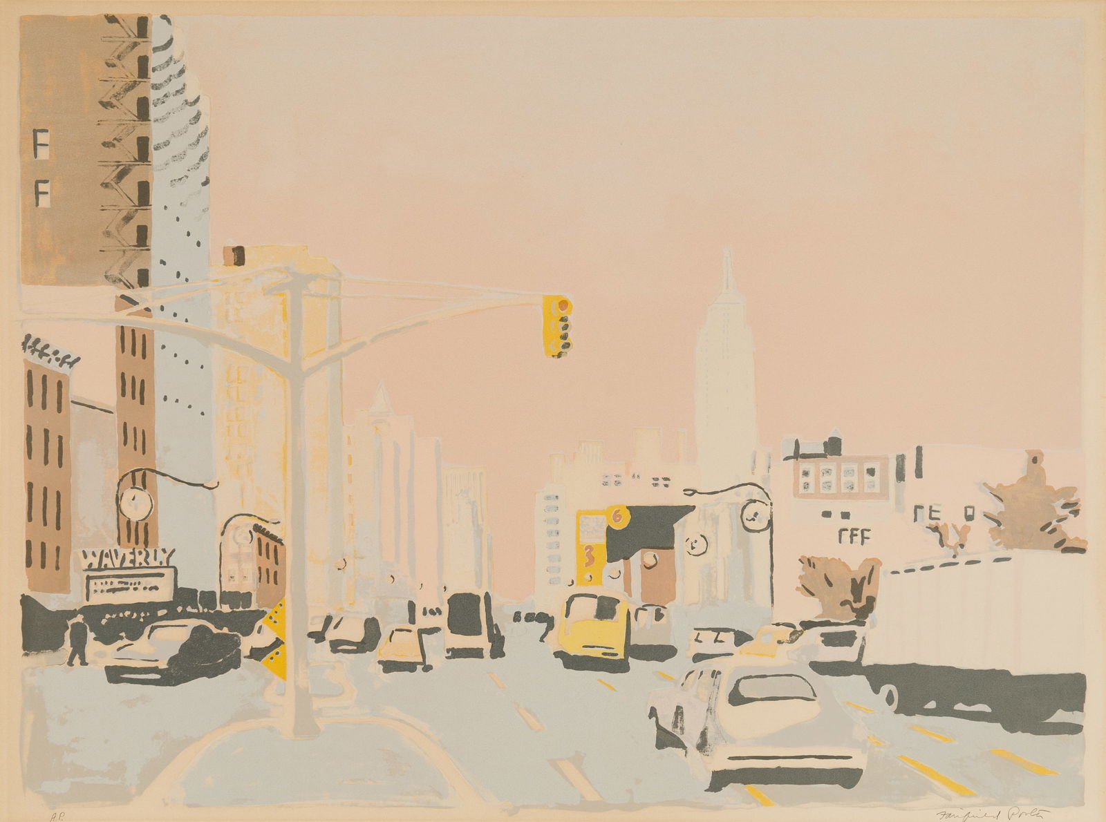 Fairfield Porter (Am. 1907-1975), Color lithograph, unframed (1 of 5)