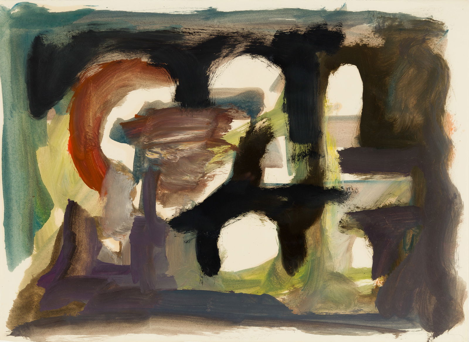 John Stephan (Am. 1906-1995), Gouache on paper, framed under glass (1 of 6)