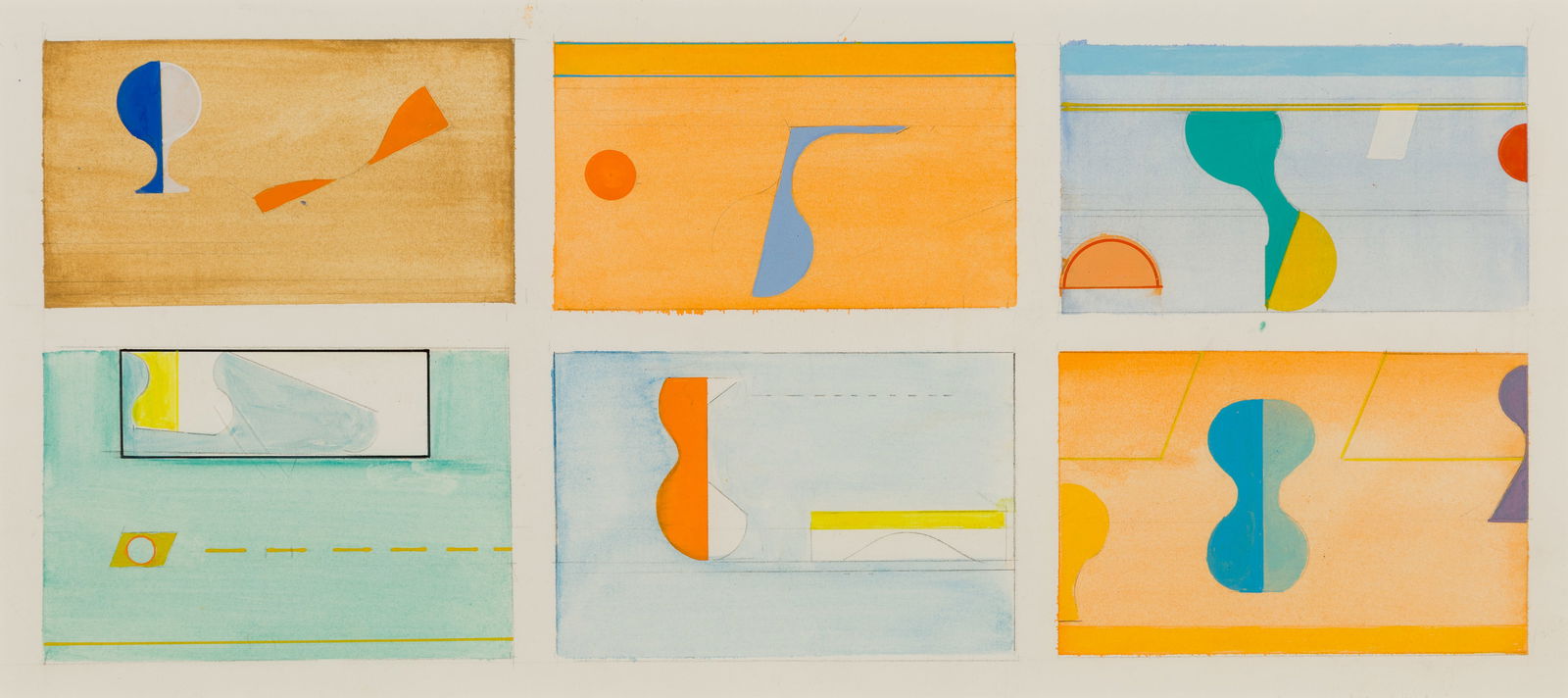 Panos Ghikas (Greek/Am. 1917-2012), Gouache on paper, framed under glass (1 of 4)