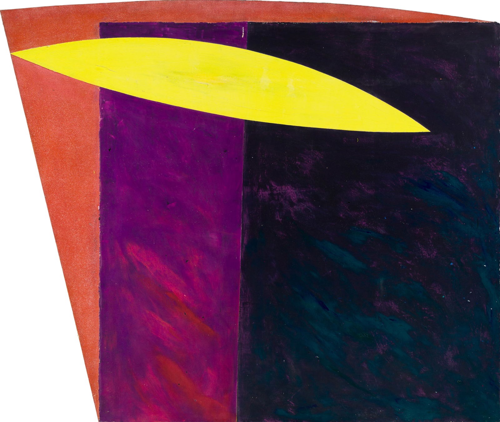 Johnnie Winona Ross (Am. b. 1949), Acrylic and wax on paper laid to canvas, unframed: Johnnie Winona Ross (Am. b. 1949) "Tonight at Noon" 1984 Acrylic and wax on paper laid to canvas, unframed Signed, titled and dated verso, Adams-Middleton Gallery label and Barridoff Galleries tag