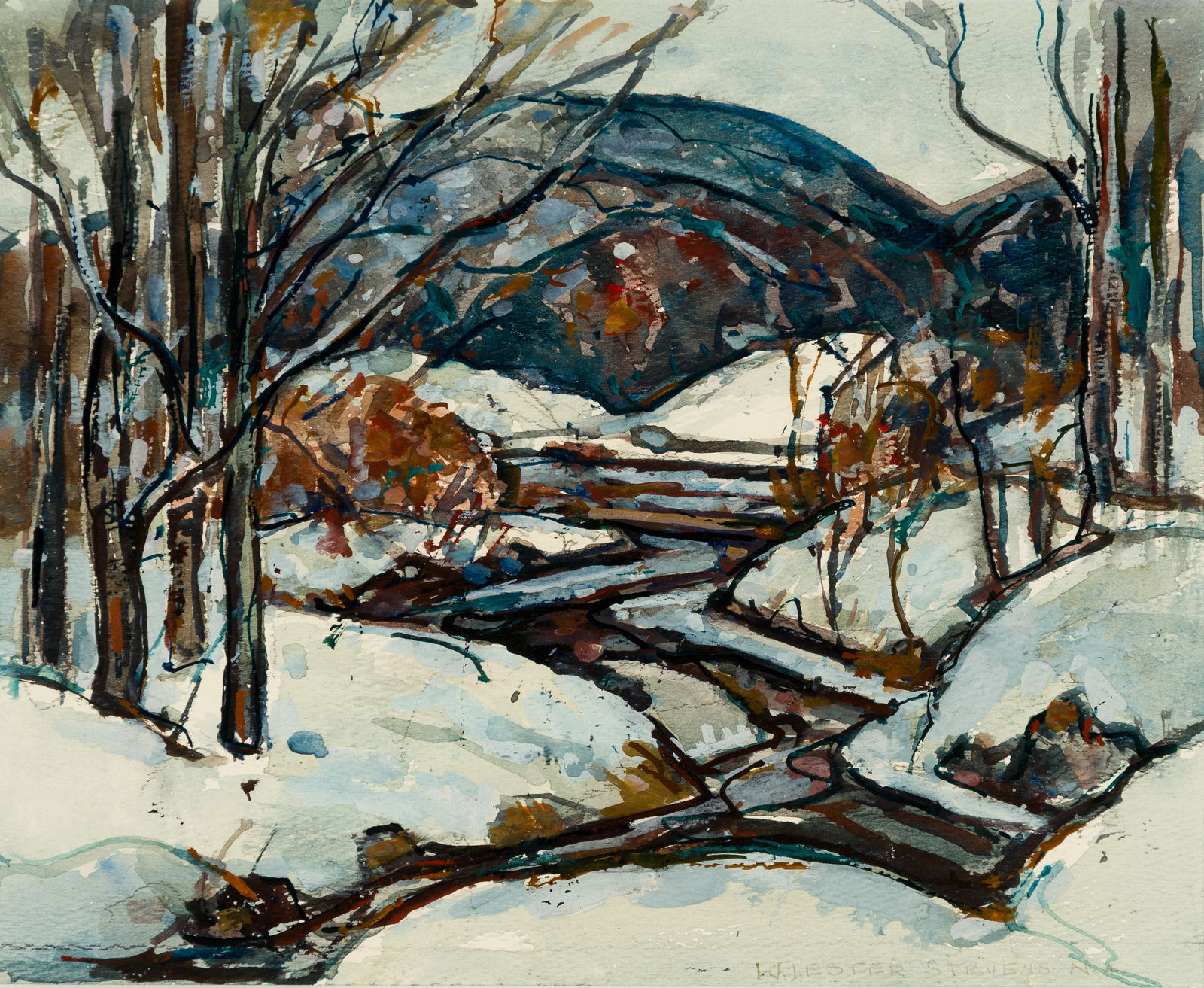 William Lester Stevens (Am. 1888-1969), Watercolor on paper, framed under glass (1 of 6)