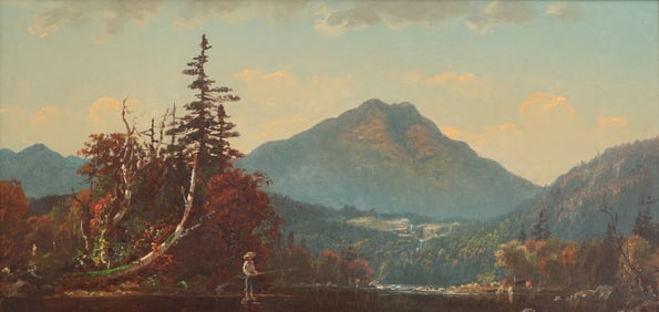 John Joseph Enneking (Am. 1841-1916), Mt. Lafayette, New Hampshire, ca. 1870s, Oil on canvas, framed