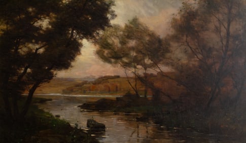 Louis Aston Knight (Am. 1873-1948), River View, France, Oil on canvas, framed