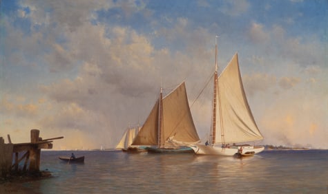Francis Augustus Silva (Am. 1835-1886), New York Coast, Oil on canvas, framed
