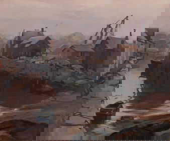 Emile Albert Gruppe (Am. 1896-1978), "Morning, Rockport", Oil on canvas, framed