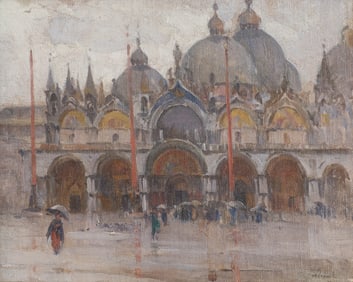 Mabel May Woodward (Am. 1877-1945), Venice, Oil on canvas laid to board, framed