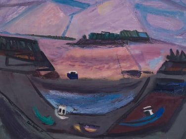 Maurice Freedman (Am. 1904-1985), "Stonington Cove" 1960, Oil on masonite, framed