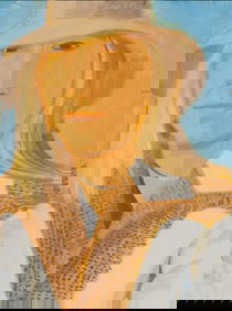 Alex Katz (Am. b. 1927), Woman in Hat, 2003, Gouache on masonite, framed