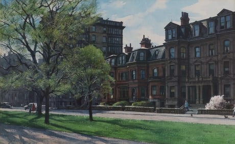 Aiden Lassell Ripley (Am. 1896-1969), Commonwealth Avenue near Arlington Street, Boston, Watercolor