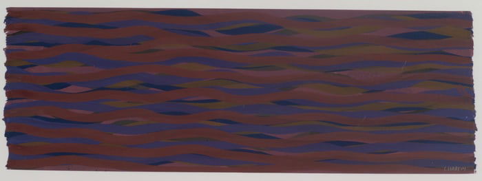 Sol LeWitt (Am. 1928-2007), Horizontal Wavy Lines, 2001, Gouache on paper, framed under glass