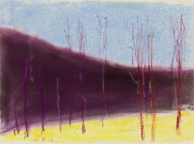 Wolf Kahn (Am. 1927-2020), Purple Descending, Pastel on paper, framed under glass