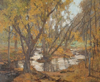 Frederick John Mulhaupt (Am. 1871-1938), Silver Mirror, Oil on canvas, framed