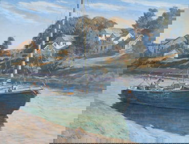 Clarence K. Chatterton (Am. 1880-1973), Inlet at Ogunquit, Maine, c. 1925, Oil on canvas, framed