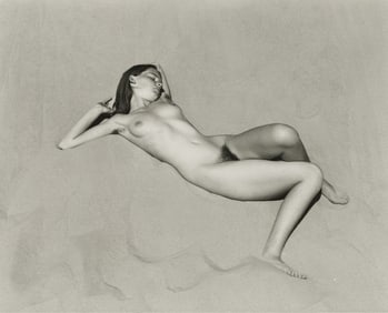 Edward Weston (Am. 1886-1958), "Nude" 1936, Gelatin silver print, framed under glass