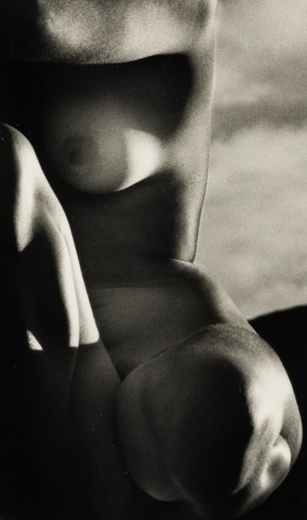 Ruth Bernhard (Ger./Am. 1905-2006), Rockport Nude, 1947, Platinum print, framed under glass: Ruth Bernhard (Ger./Am. 1905-2006) Rockport Nude, 1947 Platinum print, framed under glass Signed in pencil on mount l.r. 13 1/2" x 8 1/4" actual, 20 5/8" x 16 5/8" framed Pr