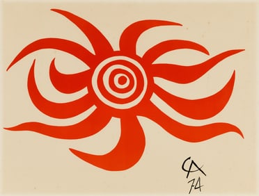 Alexander Calder (Am. 1898-1976), Sunburst, 1974, Colored lithograph, framed under glass