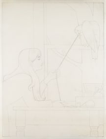 Will Barnet (Am. 1911-2012), Study for "The Silent Seasons—Winter." c. 1967, Pencil on vellum,