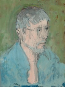 John Heliker (Am. 1909-2000), Self-Portrait, Oil on canvas, framed