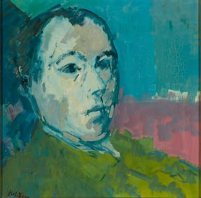 John Heliker (Am. 1909-2000), Portrait of Robert LaHotan, Oil on canvas, framed