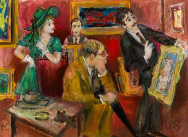 Robert Phillipp (Am. 1895-1981), "Buy This Painting!", Gouache and pastel on paper, framed under