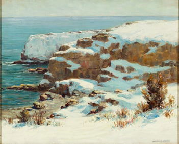 John Calvin Stevens (Am. 1855-1940), "The Headland" 1916, Oil on canvas, framed