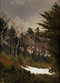 George Frederick Morse (Am. 1834-1926), "Leap Elegantly" 1879, Oil on canvas, framed