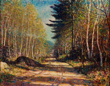 Vivien Milner Akers (Am. 1886-1966), "Spring Sunlight" 1943, Oil on panel, framed