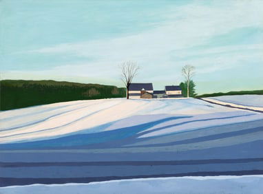 John Laurent (Am. 1921-2005), Mill Lane Road Farm, Acrylic on board, unframed