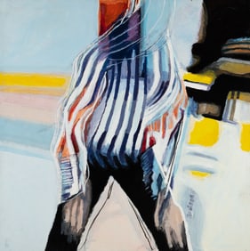 John Laurent (Am. 1921-2005), "Umpire" 1986, Acrylic on panel, framed