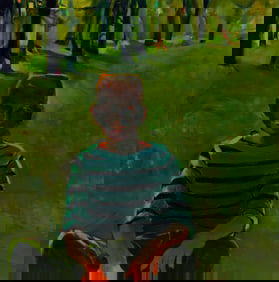 Connie Hayes (Am. 20th/21st Century), Artie, 1988, Oil on canvas, framed