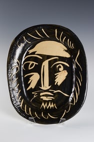 Pablo Picasso (Sp. 1881-1973), Visage d'homme, 1953, Ceramic