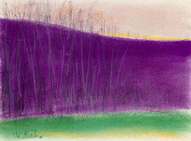 Wolf Kahn (Am. 1927-2020), Yellow Beyond Violet, Pastel on paper, framed under glass