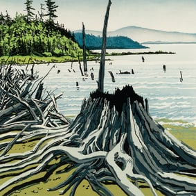 Neil Welliver (Am. 1929-2005), Flotsam - Allagash, 1995, Woodcut, framed under glass