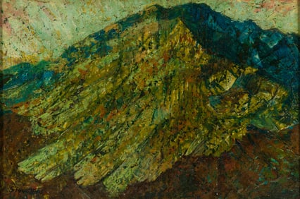 David Alfaro Siqueiros (Mexican 1896-1974), Mountain, Oil on panel, framed