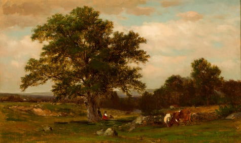 Samuel Lancaster Gerry (Am. 1813-1891), Summer Shade, Oil on canvas, framed