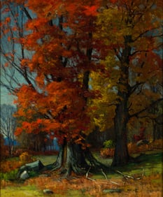 Harriet R. Lumis (Am. 1870-1953), Maples, Oil on canvas, framed