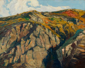 Charles Herbert Woodbury (Am. 1864-1940), Ogunquit, Autumn, Oil on canvas, framed in Thulin frame