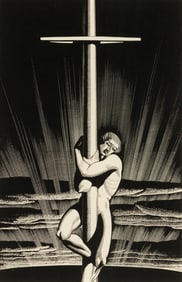 Rockwell Kent (Am. 1882-1971), Sea and Sky, Wood engraving, framed under glass