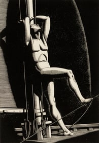 Rockwell Kent (Am. 1882-1971), Night Watch, Wood engraving, framed under glass