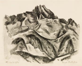 Marsden Hartley (Am. 1877-1943), Dreitorspitze, 1934, Lithograph, framed under glass