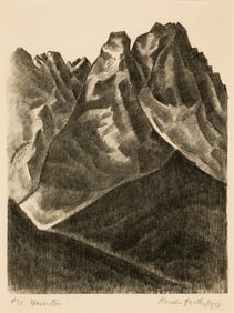 Marsden Hartley (Am. 1877-1943), Waxenstein, 1933, Lithograph, framed under glass