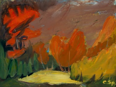 Carl Sprinchorn (Am. 1887-1971), Autumn Landscape, Oil on panel, framed