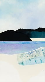 Betty Bryden (Am. 1948-2021), "Still Winter's Day" 2006, Acrylic, paper and cloth collage, framed