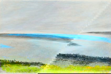 Wolf Kahn (Am. 1927-2020), Maine Water, Pastel on paper, framed under glass