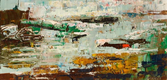 James Penney (Am. 1910-1982), "Cozy Cove, 5 Islands" Georgetown, Maine, 1964, Oil on masonite,